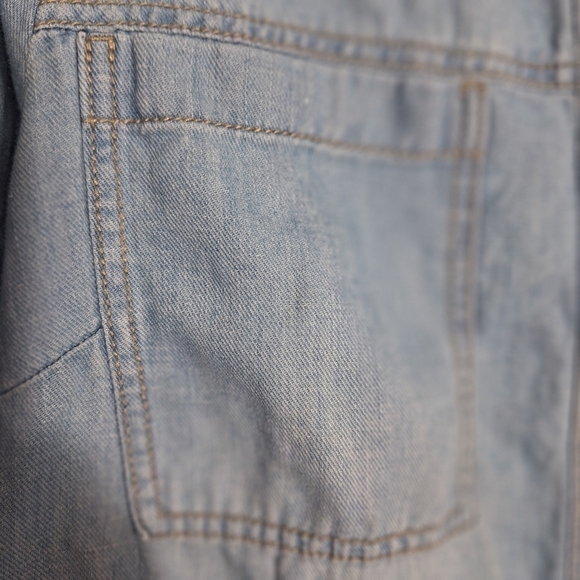 J Jill Linen Denim Top Button Down Long Sleeve Chambray Country Western Medium T - Picture 5 of 11